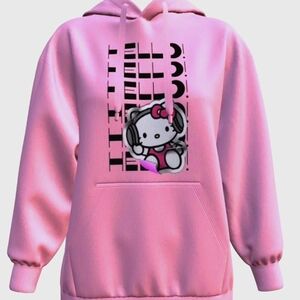 NEW Sanrio Hello Kitty Sticker Theme Hoodie Girls Junior Sizes  SM, MD, LG & XL